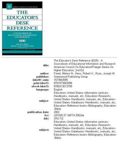 تصویر دانلود کتاب The educator's desk reference (EDR): a sourcebook of educational information and research Second Edition کتاب انگلیسی مرجع میز مربی (EDR): کتاب منبع اطلاعات و تحقیقات آموزشی Second Edition