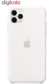 تصویر قاب گوشی iPhone 11 Pro Max آیفون سیلیکونی اورجینال پاک کنی درجه یک زیرباز سفید کد 114 