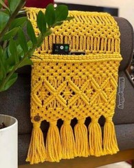 تصویر جا کنترلی مکرومه طرح رو مبلی رنگ خردلی ابعاد دلخواه شما رنگ قابل تغییر کد سفارش۵۷۷ ja kontoroli