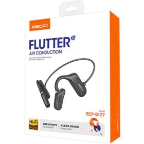 تصویر هندزفری بی سیم گردنی القایی رسیRECCI FLUTTER AIR CONDUCTION CLEAR SOUND HEADPHONE REP-W27 