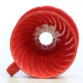 تصویر دریپر سرامیکی وی 60 - قرمز / 3 کاپ V60 Ceramic Coffee Dripper