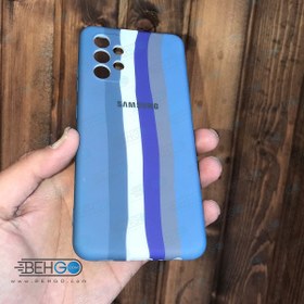 تصویر قاب گوشی سامسونگ A32 4G کاور سیلیکونی رنگین کمان با محافظ لنز دوربین Samsung A32 4G New Rainbow Silicone case for samsung A32 4G