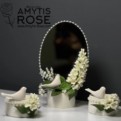 تصویر آینه شمعدان عید (سفید) 1012# 