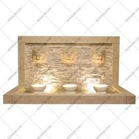 تصویر آبنمای فایبرگلاس شیر 3 ایستاده 