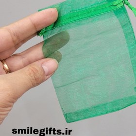 تصویر کیسه حریر سبز ( 9 *12 سانت) 