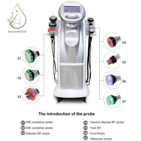 تصویر دستگاه لاغری آراف کویتیشن 80k (آلفا) RF Cavitation machine 7 handpieces