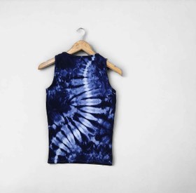 تصویر رکابی دخترانه تای دای ( شیبوری ) سرمه‌ای - عرض: 39 سانتی متر- قد: 60 سانتی متر Tie Dye Sleeveless Shirt