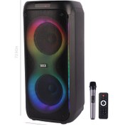 تصویر اسپیکر چمدانی بلوتوثی WDLR DR-8830 + میکروفون و ریموت کنترل WDLR DR-8830 Wireless Speaker