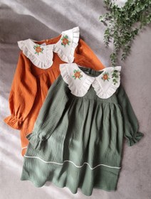 تصویر پیراهن موسلین گلدوزی 