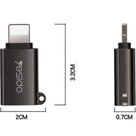 تصویر تبدیل USB به لایتنینگ یسیدو مدل YESIDO GS14 