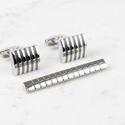 تصویر دکمه سر آستین و گیره کروات مدل Amusiren 