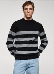 تصویر سویشرت یقه گرد رنگی برند mango man Colorblock Crew Neck Sweater