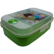 تصویر ظرف غذا 4 تکه کودک آریا کد 6023 طرح پسر موفرفری کارتن 24 عددی 