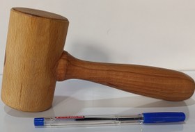 تصویر چکش چوبی راش 60 میلیمتری چکش چوبی راش مستحکم 6 سانتی دسته خراطی راش