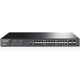 تصویر سوئیچ شبکه 24 پورت تی پی لینک Tp-Link Managed PoE Switch TL-SG3424P Tp-Link JetStream 24-Port Gigabit L2 Managed PoE+ Switch with 4 Combo SFP Slots TL-SG3424P