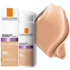 تصویر کرم ضد آفتاب رنگی +SPF50 آنتلیوس پیگمنت کارکت لاروش پوزای (رنگ medium) La Roche Posay Anthelios Pigment Correct 50 Spf Medium