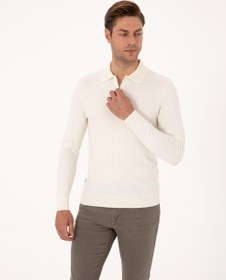 تصویر تریکو طرح دار مردانه رگولار پیرکاردین 50315729-VR019 