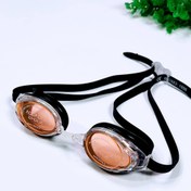 تصویر عینک شنا شیک و خاص آکواپرو ادونچر ( Adventure ) مشکی با شیشه طلایی 