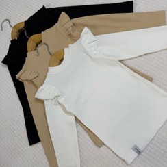 تصویر زیر سارافونی بچگانه دخترانه کبریتی کرم و سفید و مشکی 