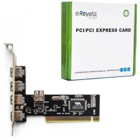 تصویر کارت PCI اینترنال USB2.0 چهار پورت رویال RP-201 