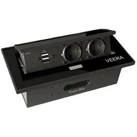 تصویر پریز کابینتی توکار ویرا ۲ عدد ارت دار 