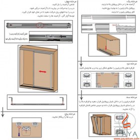 تصویر مکانیزم هوایی درب ریلی تاپ لاین M سه درب توکار با عرض حداکثر 360 سانتیمتر فانتونی 