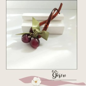 تصویر گیره پشت مویی گیلاسی 