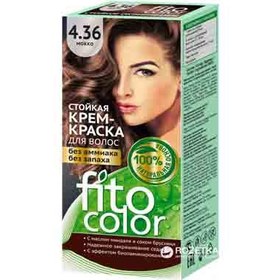 تصویر رنگ مو روسی فیتو کالر fito color بدون آمونیاک رنگ قهوه موکا شماره 4.36 