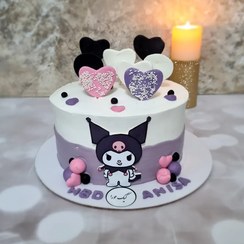 تصویر کیک کرومی دخترانه بنفش صورتی 