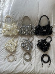 تصویر کیف مرواریدی مدل شین بزرگ و‌کوچک Pearl bag