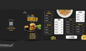 تصویر منوی فست فود بصورت لایه باز 