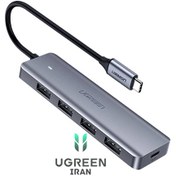 تصویر هاب 4 پورت Type-C به USB 3.0 یوگرین مدل CM219-70336 – خاکستری 