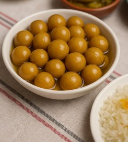 تصویر ترشی گوجه سبز 100% اورگانیک 