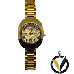 تصویر ساعت مچی رادو تخم مرغی صفحه طلایی زنانه 