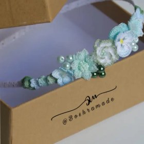 تصویر تل تزئینی گل آبی کد 1660 