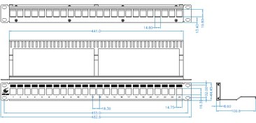 تصویر پچ پنل بلنک َSur-Link سرلینک Blank Patch panel With Back Bar