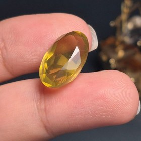 تصویر نگین سنگ کوارتز لیمویی نئونی معدنی آفریقایی کد 60441 