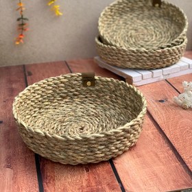 تصویر سبد حصیری مدل گرد 