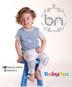 تصویر بلوز آستین كوتاه راه راه راكون بیبی ناز Baby Naz Short Sleeve Racoon Tshirt