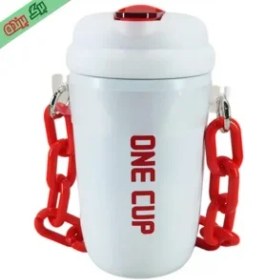 تصویر تراول ماگ سفری زنجیردار نی دار گنجایش 480 میلی لیتر travel mug one cup 480ml