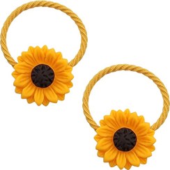 تصویر کش موی آفتابگردان - کش موی آفتاگردان رنگ‌زرد به صورت جفتی Hair elastic