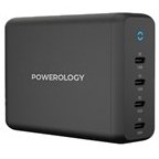 تصویر آداپتور شارژ 165 واتی 4 پورت پاورولوژی Powerology GaN Desktop Charger PWCUQC017 