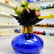 تصویر گلدان شیشه گردن برنجی طرح عدسی کد PG-Glass-T-10۷ 