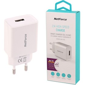 تصویر کلگی فست شارژ Netforce NW-210 2.1A 10.5W Netforce NW-210 2.1A 10.5W Fast Wall Charger