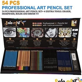 تصویر مجموعه ی حرفه ای 54 تایی مدادهای طراحی و نقاشی سلا آرت 