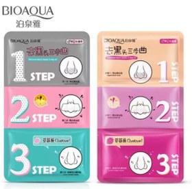 تصویر ماسک ورقه ای سه مرحله ای بینی بیوآکوا ا Bioaqua 3 Stepes Nose Mask Bioaqua 3 Stepes Nose Mask