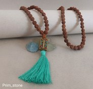 تصویر رودراکشا همراه با مهره تبتی Rudraksha mala
