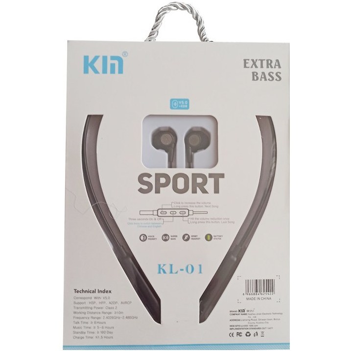 Écouteurs Bluetooth sans Fil SPORT EXTRA BASS KIN KL 01
