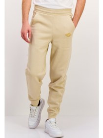 تصویر شلوار جگر مردانه با فیت معمولی و لوگوی برند، رنگ کرم برند esprit Men Regular Fit Brand Logo Jogger Pants, Cream