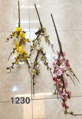 تصویر شاخه شکوفه ژاپنی خاکی - صورتی 